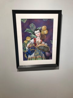 Terry Furchgott, "Purple and Gold", 2016, pastel on paper, 24" x 18"