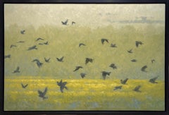 "As The Crows Fly" (2025), Original Oil Painting on Canvas, Landscape with crows