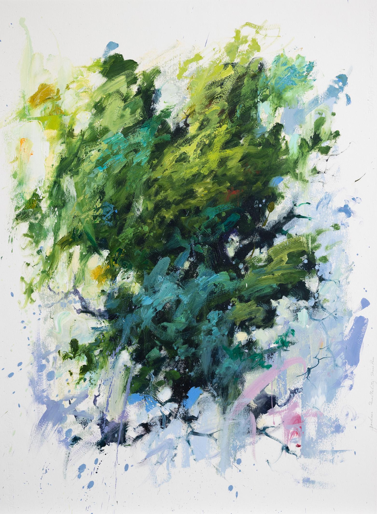 Terry Gardner Abstract Painting - "Fractality Shrine Pass" - Abstract Oil Painting on Arches Paper