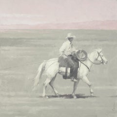 Tightrope (cowboy, horse, landscape, muted colors)