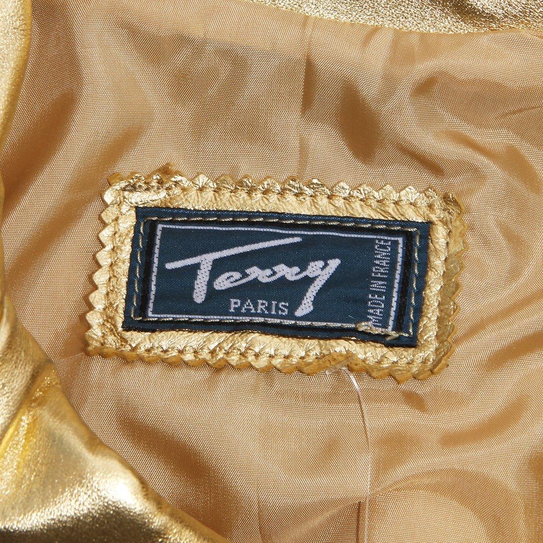 Veste de moto Terry dorée  Bon état - En vente à Los Angeles, CA