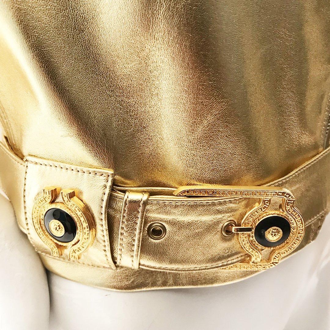 Terry Gold Moto Jacket For Sale at 1stDibs | gold crop jacket, gold ...