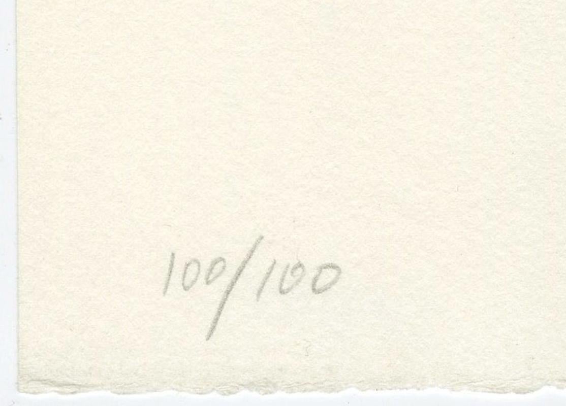 Sans titre (planche 2) 
Gravure, sugar-lift et aquatinte, 1970
Signé et numéroté au crayon (voir photo)
De : Variations (8 planches)
Edition : 100 (100/100) (voir photo)
Imprimé par Lacoueire et Frelaut Imprimeur, Paris
Papier : Filigrane BFK RIVES