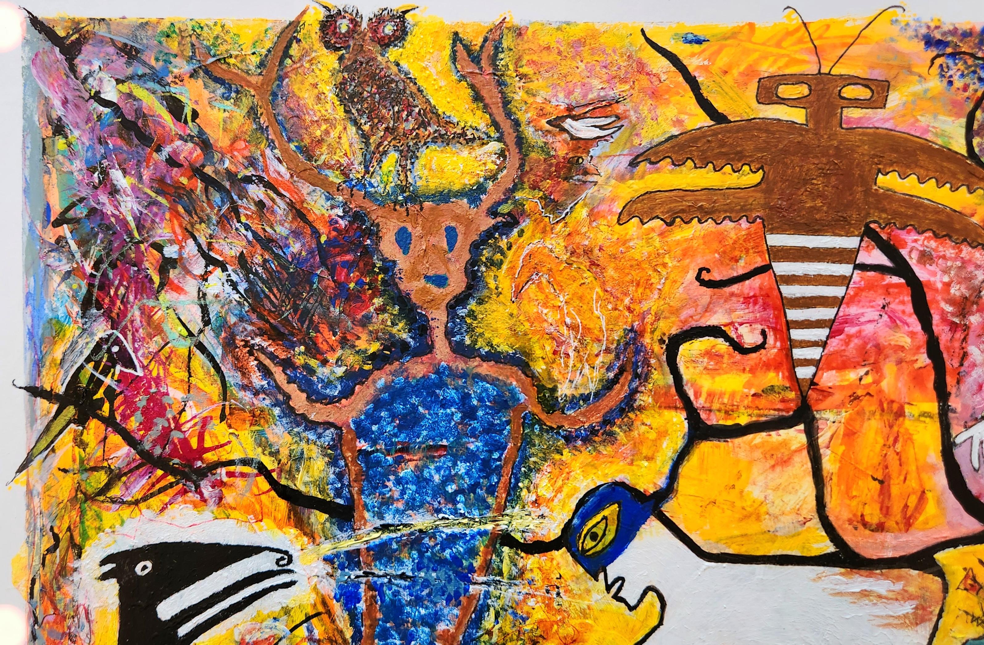 Peinture multimédia - Un monde que vous pourriez habiter en vente 2