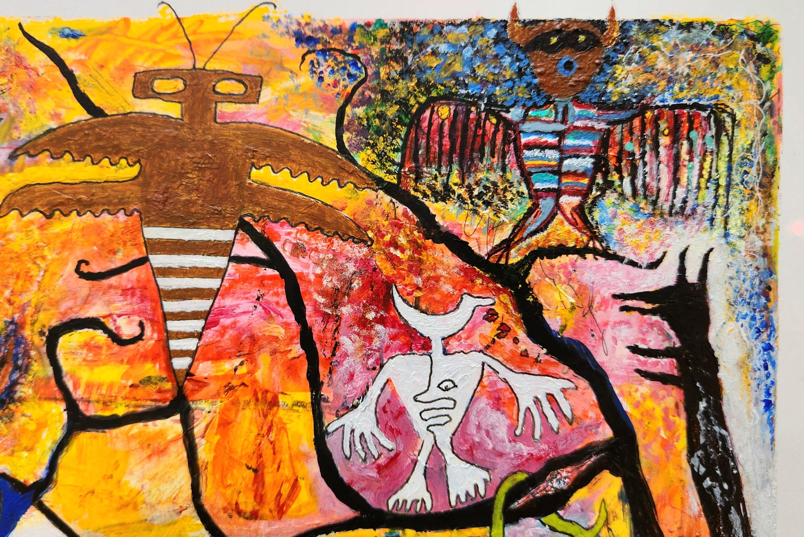 Peinture multimédia - Un monde que vous pourriez habiter en vente 3