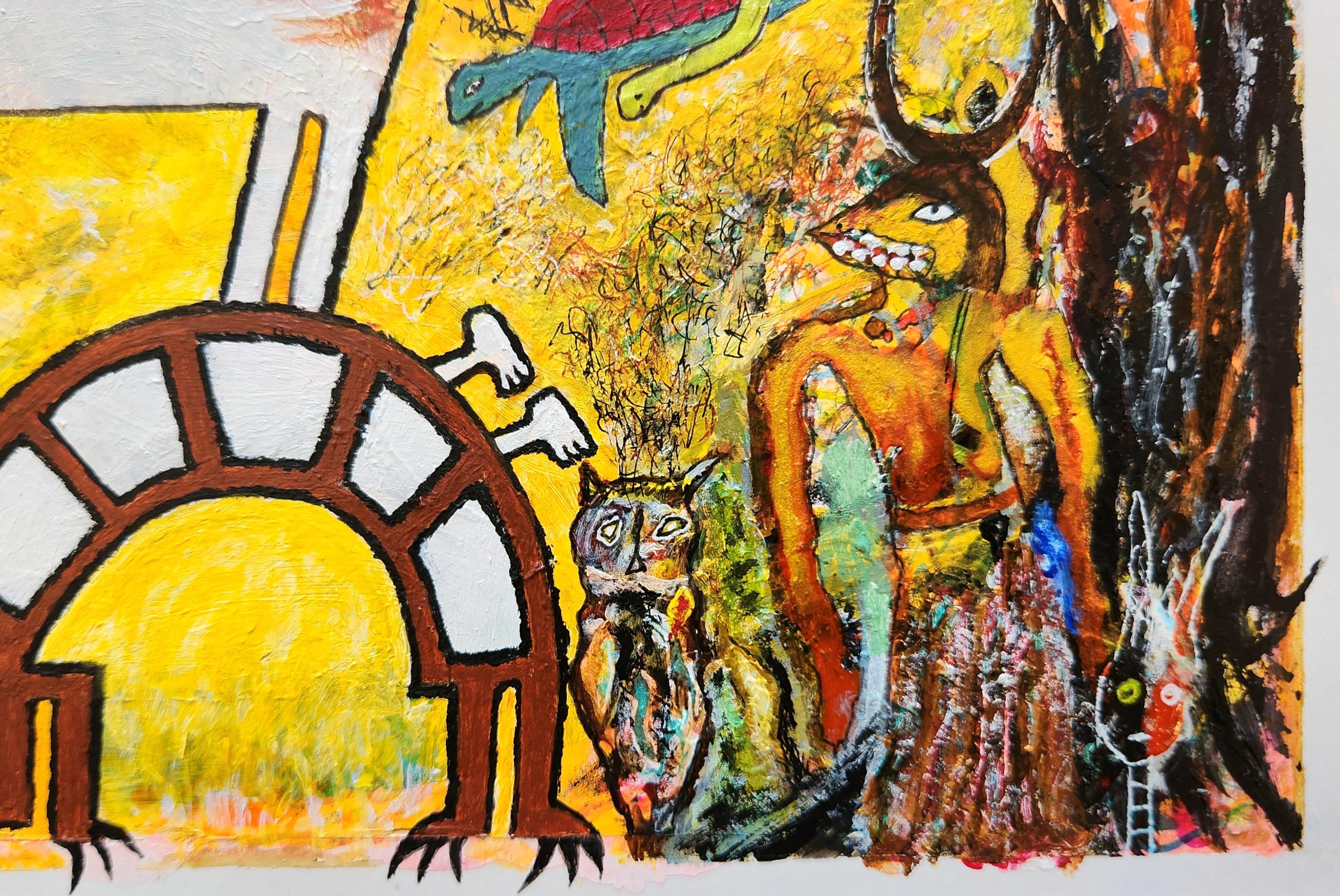 Peinture multimédia - Un monde que vous pourriez habiter en vente 4