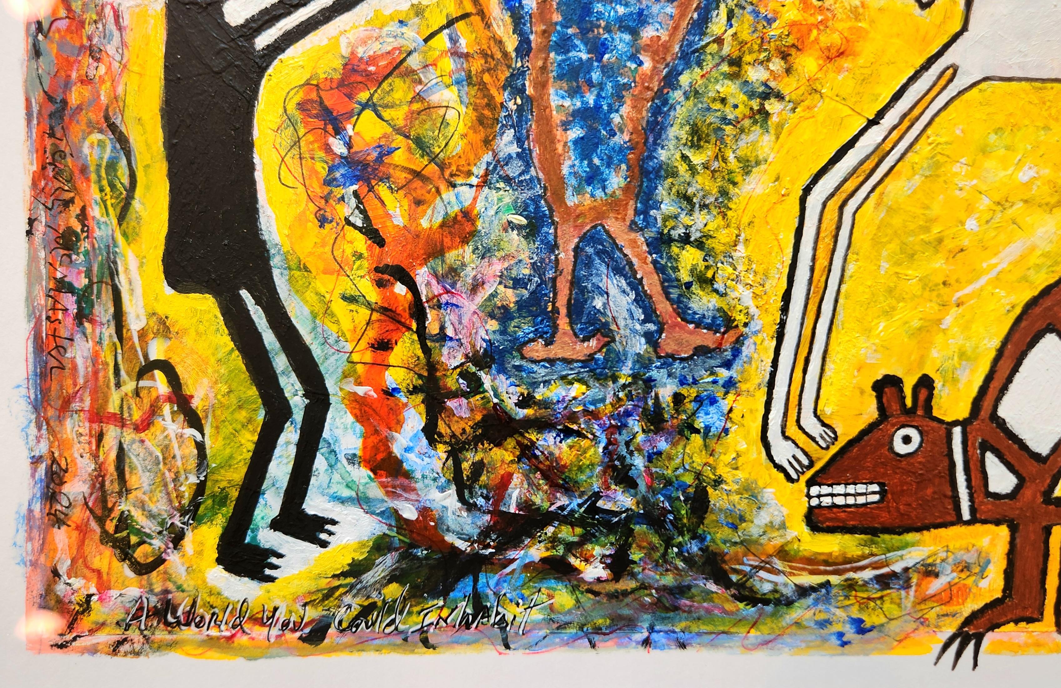 Peinture multimédia - Un monde que vous pourriez habiter en vente 5
