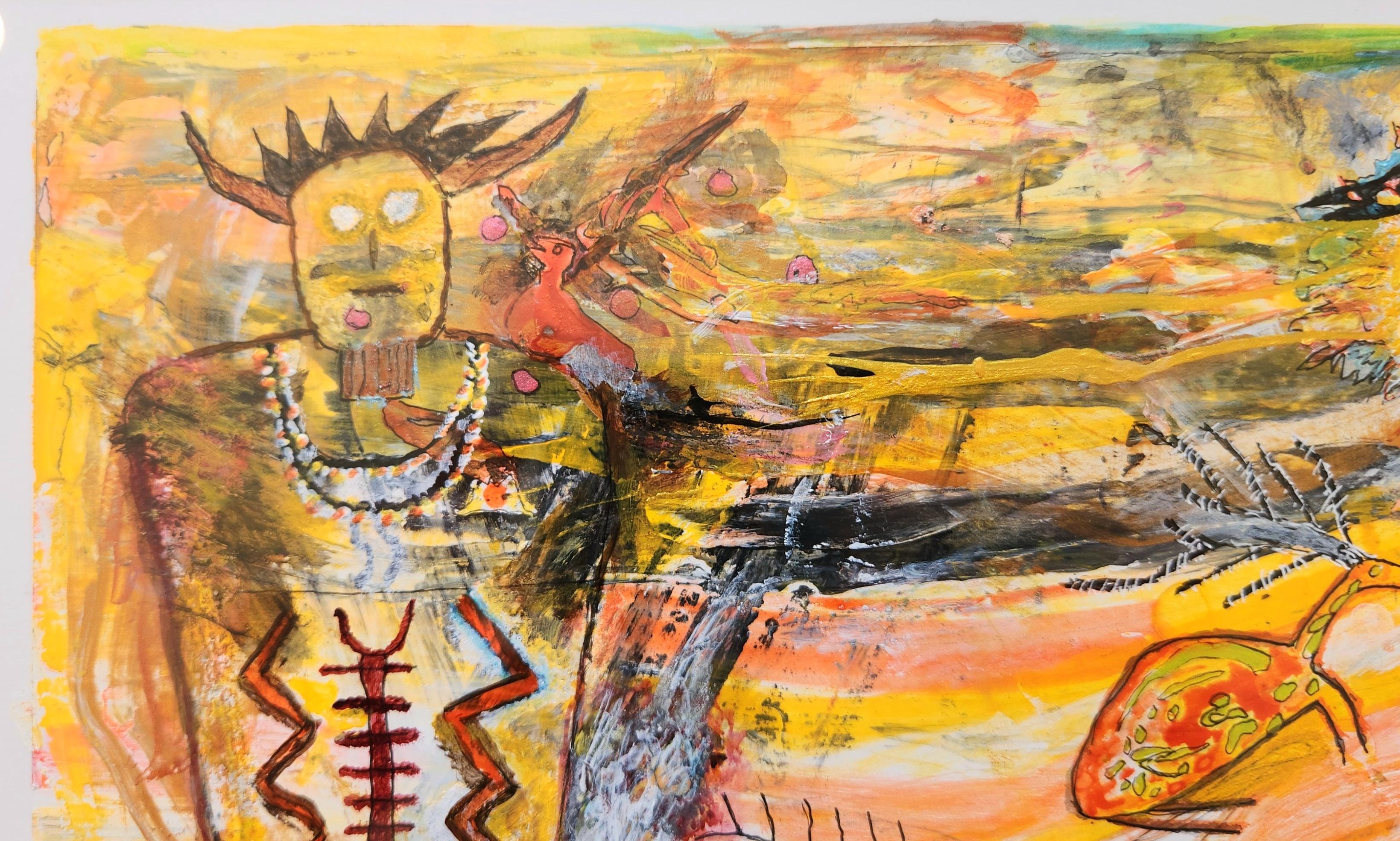 Pintura en técnica mixta -- El Señor de los Animales en venta 2