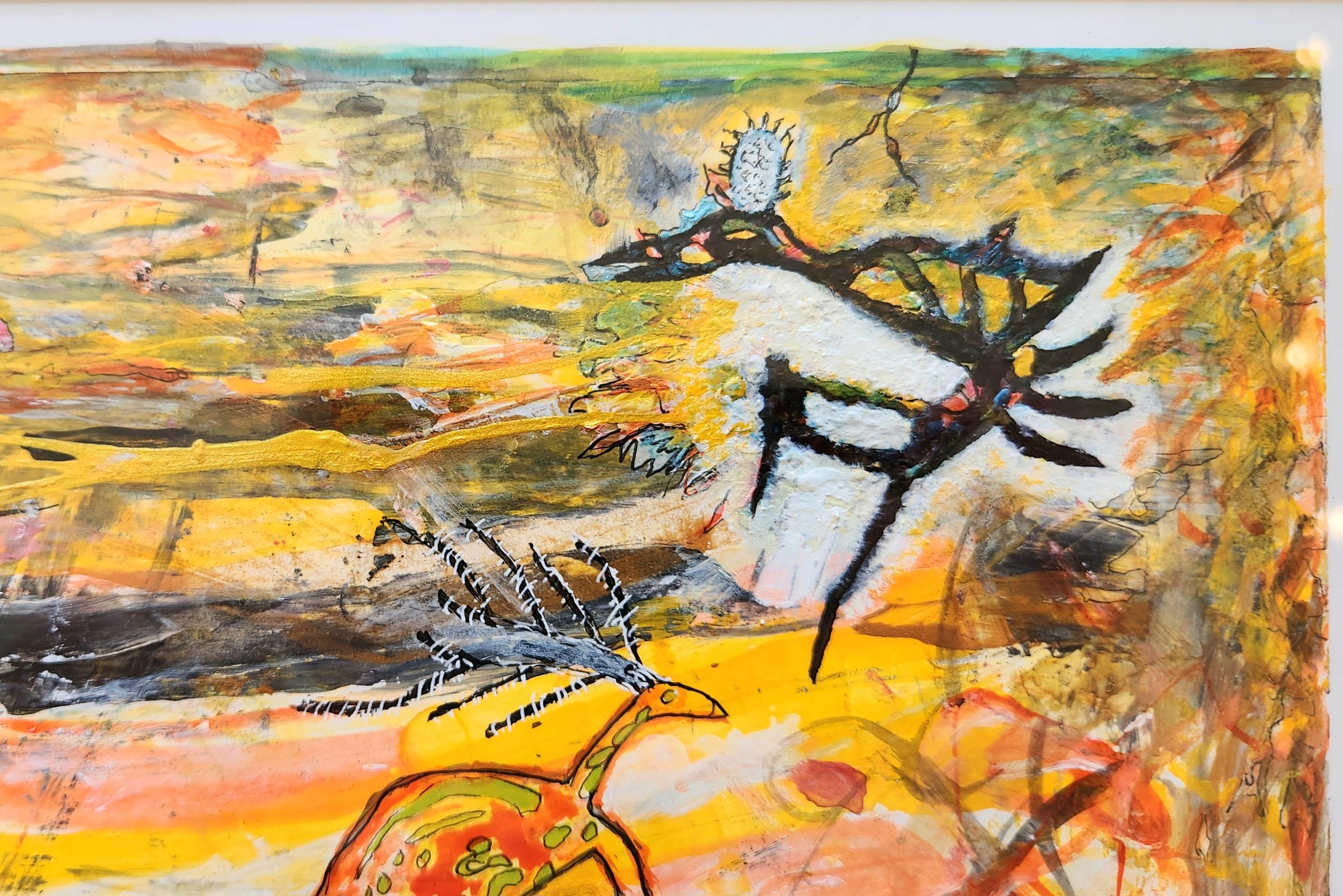 Pintura en técnica mixta -- El Señor de los Animales en venta 3