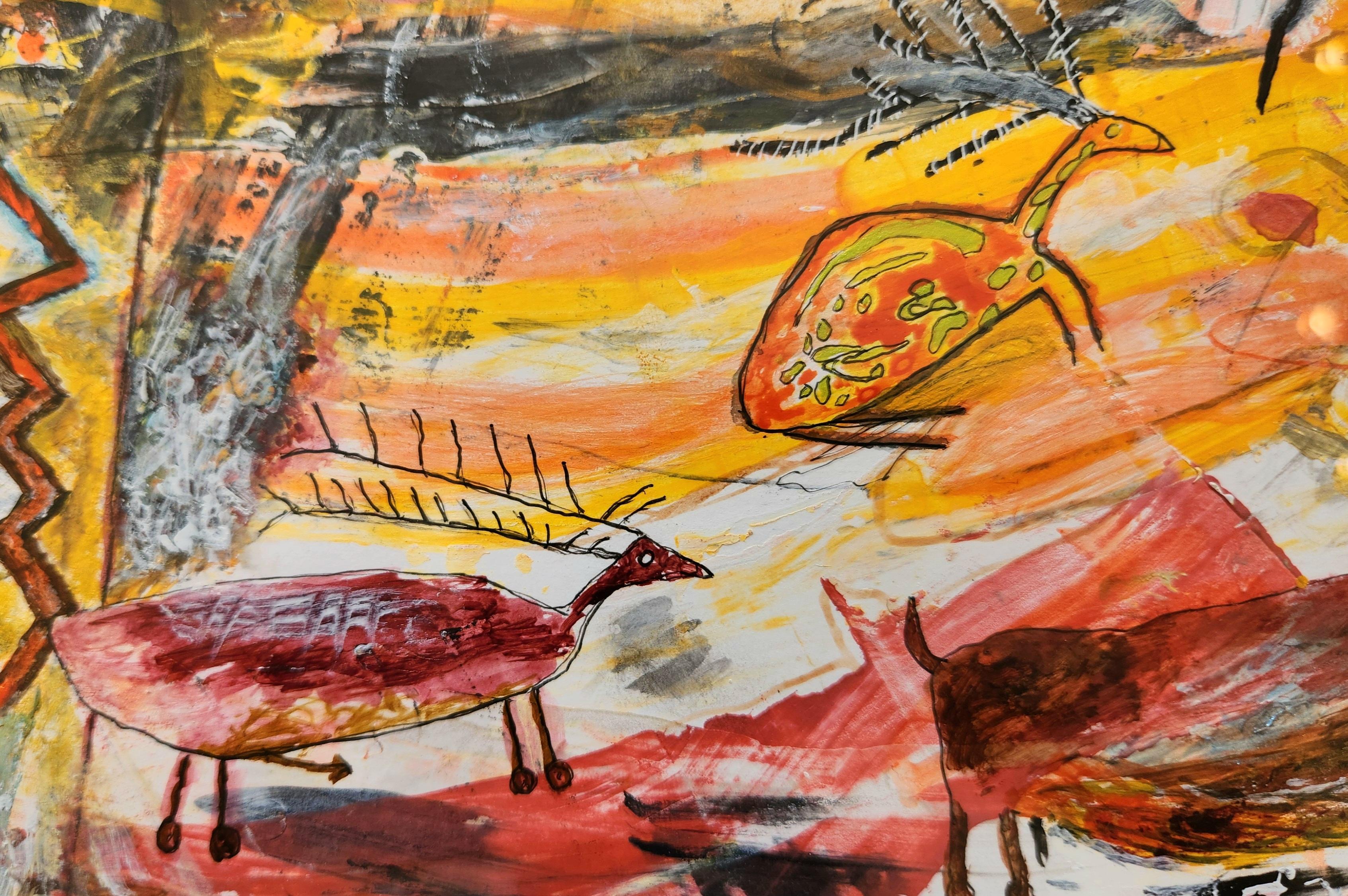Pintura en técnica mixta -- El Señor de los Animales en venta 6