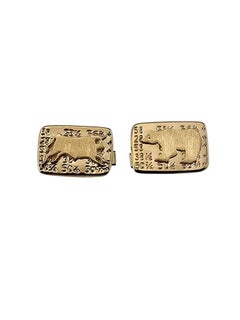 Terry Meyer 14K Yelow Gold Bull and Bear Stock Market Cufflinks #24955