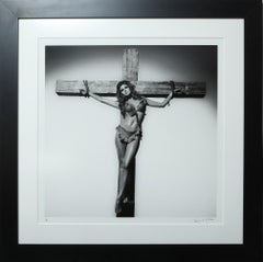 Terry O' Neill Black and White Photograph of Raquel Welch on the Cross, 1966
