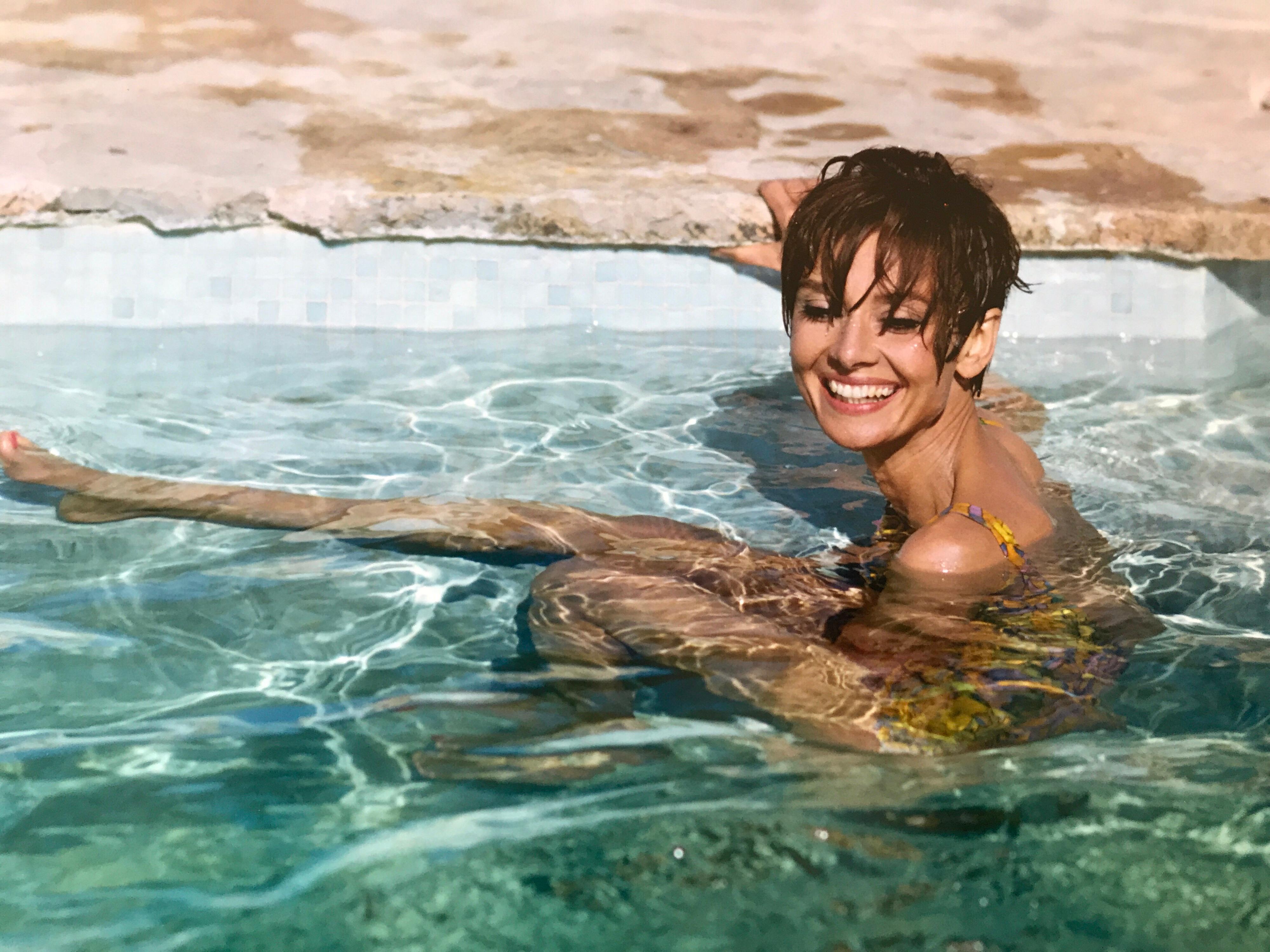 ‘ Audrey Hepburn Swims ‘ Terry O’Neill signed limited edition  - Gray Portrait Photograph by Terry O'Neill