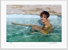 Audrey Hepburn in Pool 1966 (Framed)