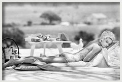 Audrey Hepburn Lounging by the Pool