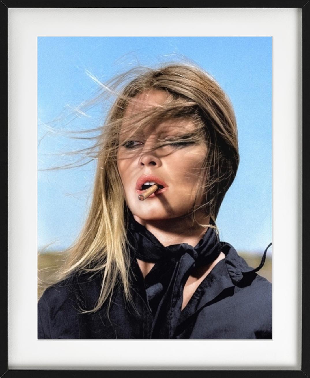 Brigitte Bardot Coloreada - la superestrella con un puro en la boca - Photograph Contemporáneo de Terry O'Neill