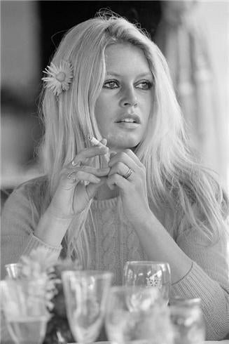 Terry O'Neill Black and White Photograph - Brigitte Bardot Shalako, Deauville (20" x 16" Co-Signed)