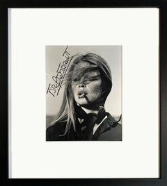 Vintage Brigitte Bardot With Cigar In Mexico - hand signed by Brigitte Bardot framed 