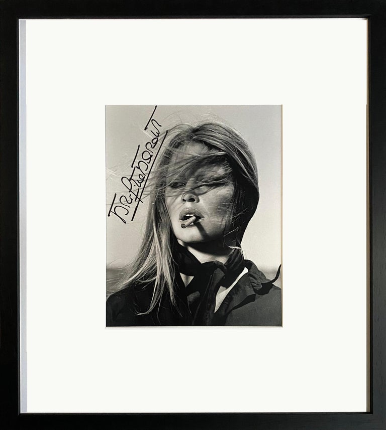 Terry O'Neill Black and White Photograph - Brigitte Bardot With Cigar In Mexico - hand signed by Brigitte Bardot framed 