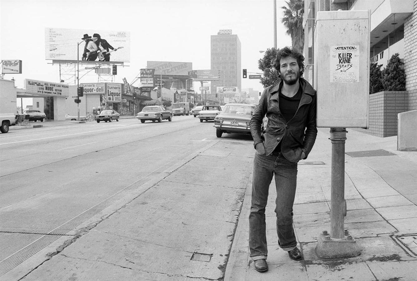 Terry O'Neill Portrait Photograph - Bruce Springsteen on the Sunset Strip, Los Angeles (Signed)