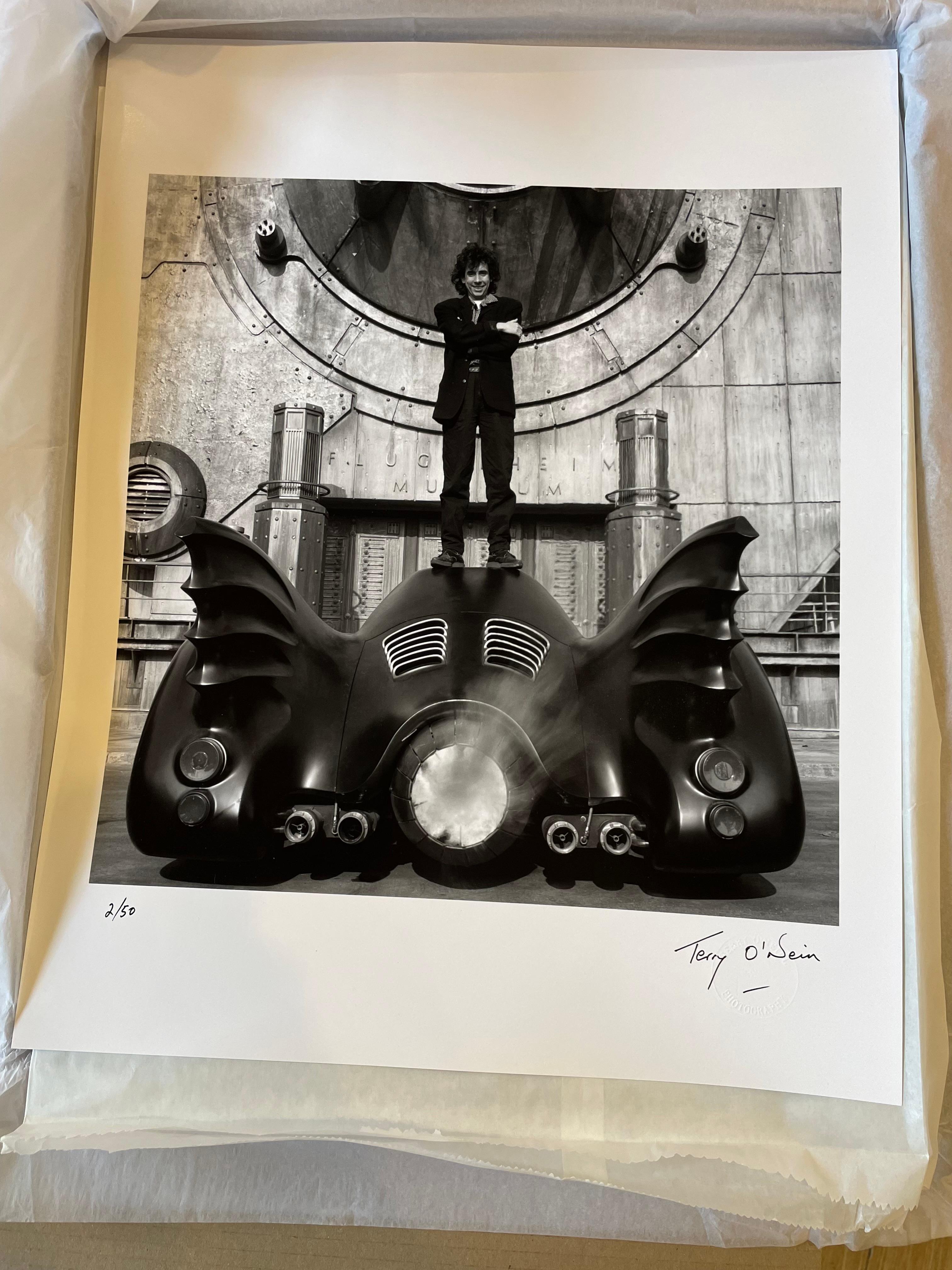 Available in other sizes.

Film director Tim Burton stands on top of the Batmobile at Pinewood Studios, Buckinghamshire during the filming of his 1989 production of ‘Batman’.

British photographer, Terry O’Neill, has photographed presidents, prime
