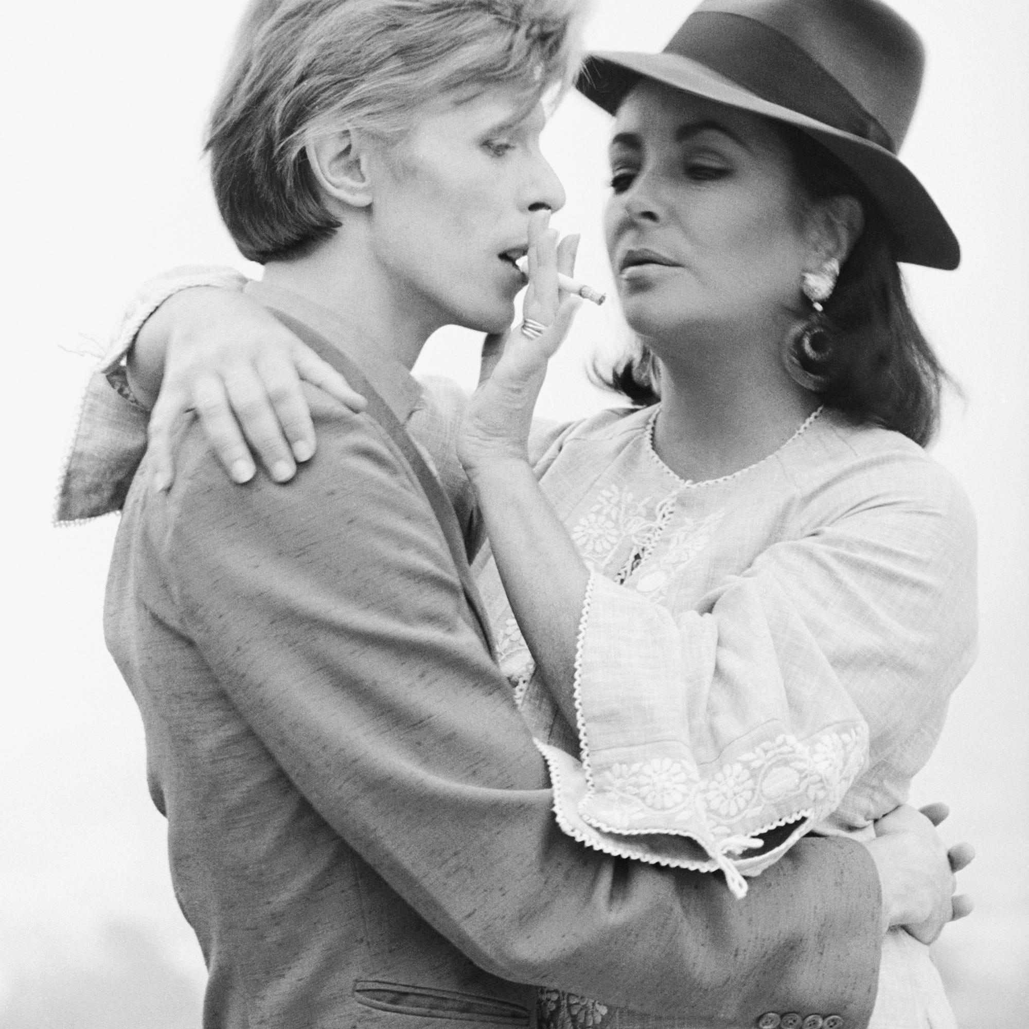 David Bowie and Elizabeth Taylor, Beverly Hills - Photograph by Terry O'Neill