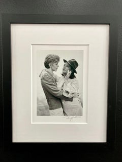 David Bowie and Elizabeth Taylor, framed signed print by Terry O'Neill.