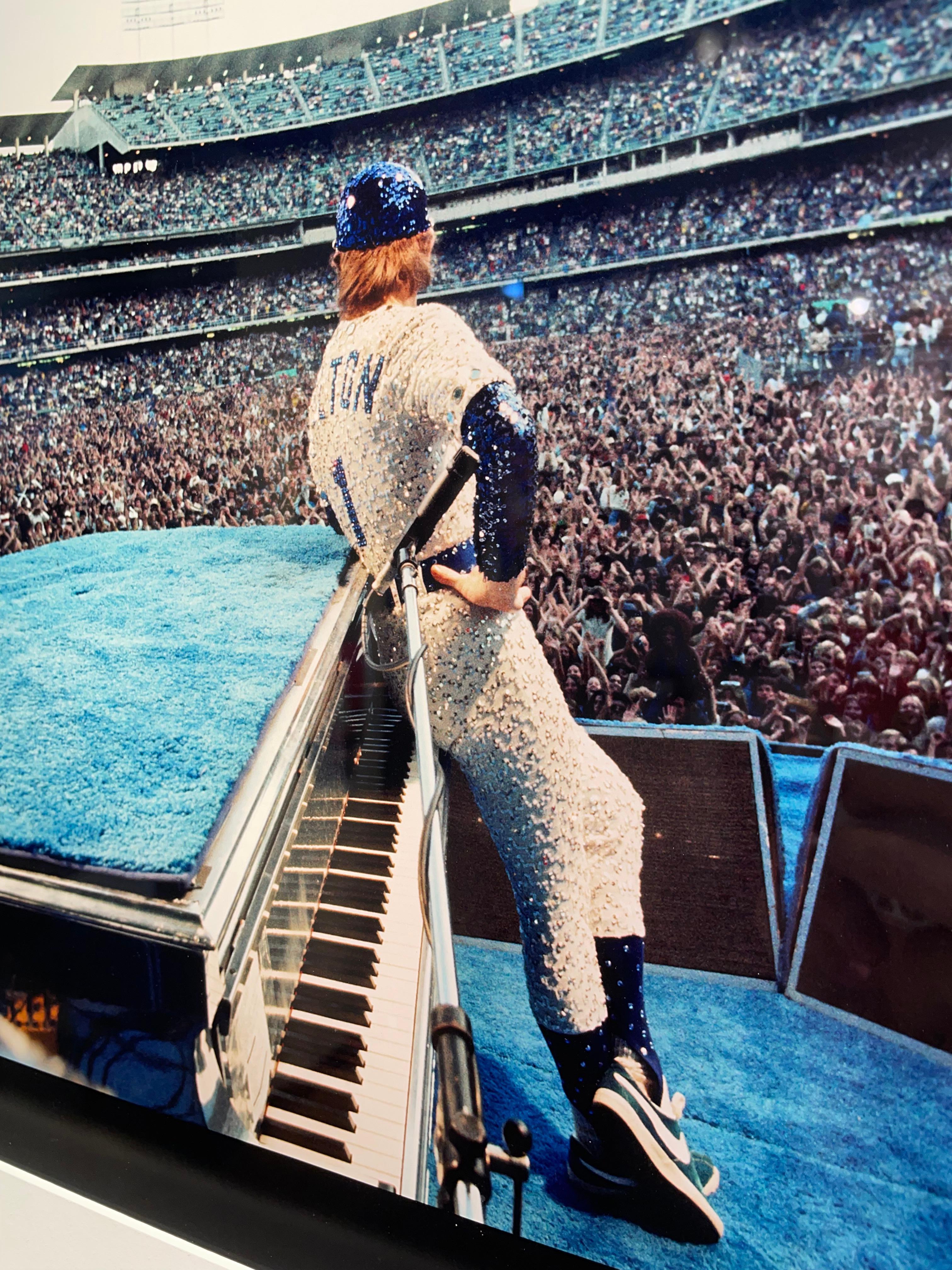 Elton John At Dodger Stadium, Back View, Custom Framed  For Sale 1