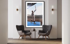 Elton John At Dodger Stadium, Back With Bat, Colorized