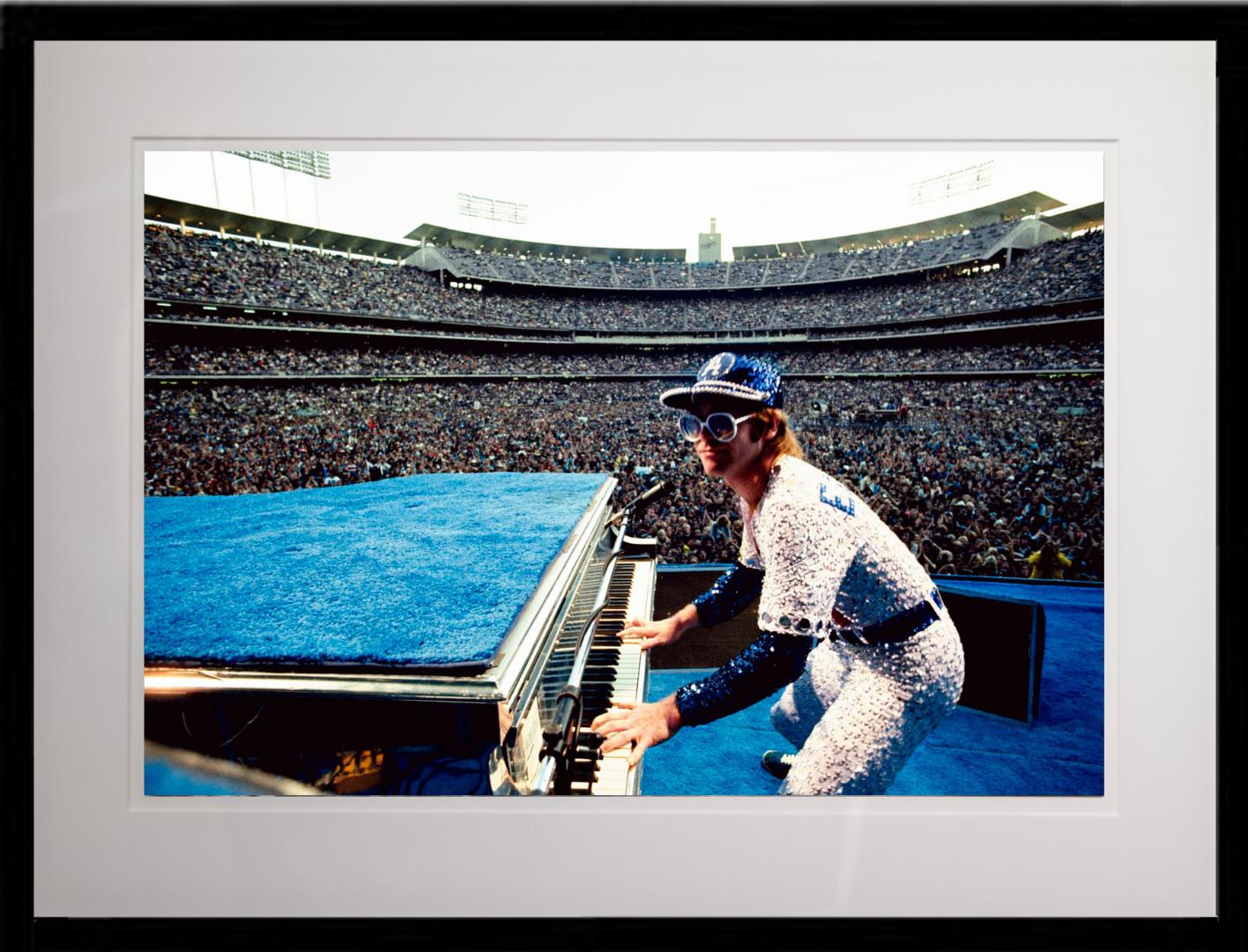 Elton John, Dodgers Stadium - Colour - Photograph by Terry O'Neill
