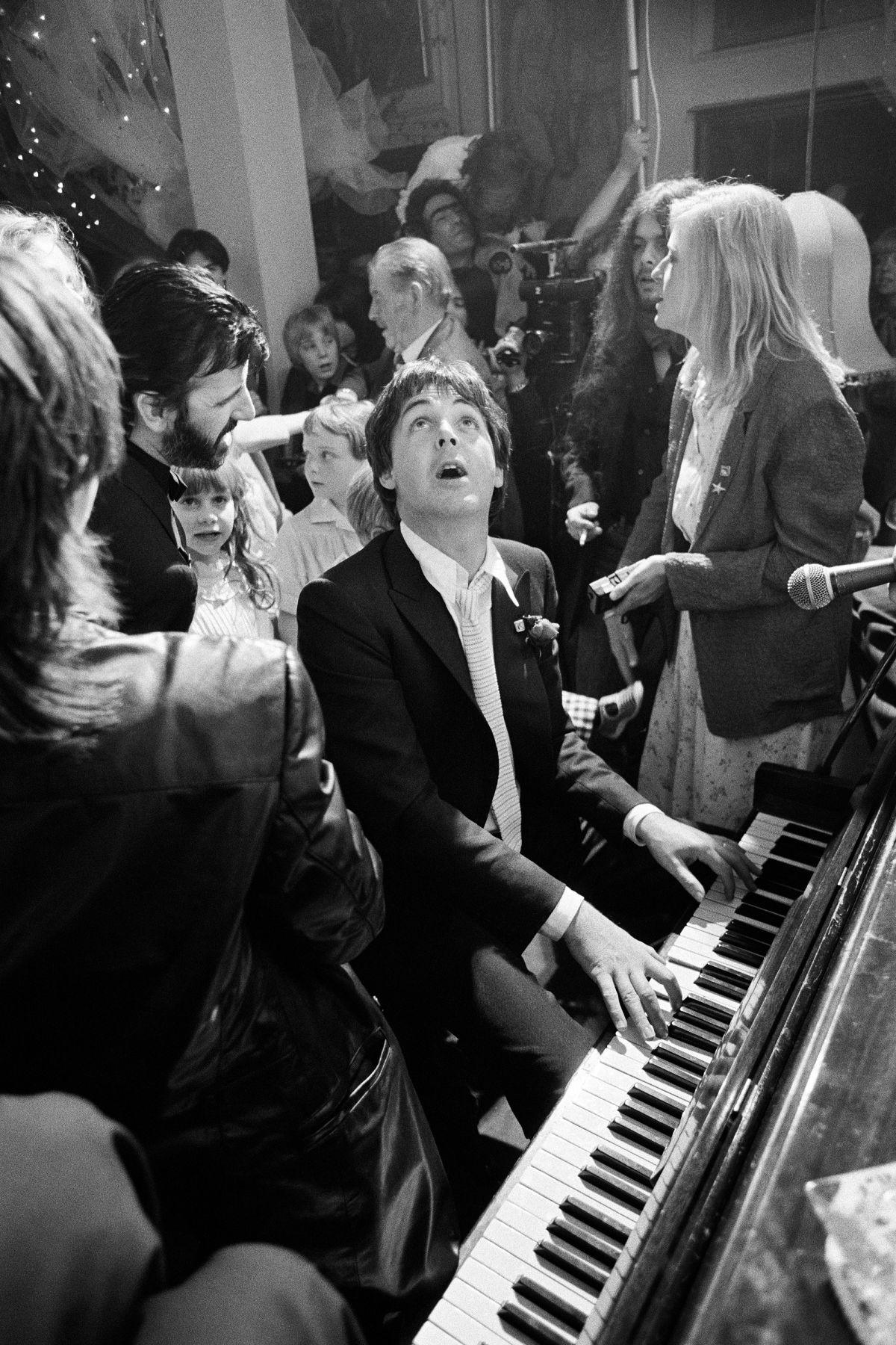 Terry O'Neill Figurative Photograph - Paul McCartney at Ringo Starr's Wedding (Signed)