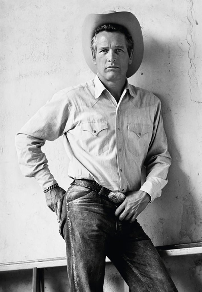 Terry O'Neill Portrait Photograph - Paul Newman Cowboy Hat B/W Lifetime Edition Print