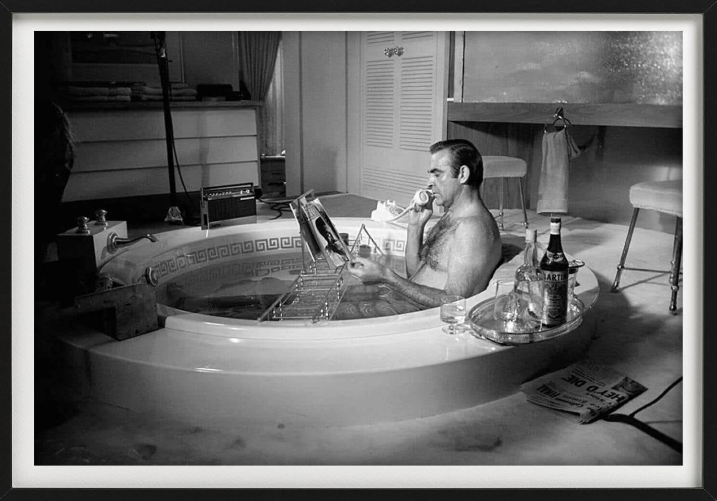 Scottish actor Sean Connery as James Bond bathing during the filming of Diamonds Are Forever, 1971 - photographed by Terry O'Neill.

All prints are limited edition. Available in multiple sizes. High-end framing on request.

All prints are done and