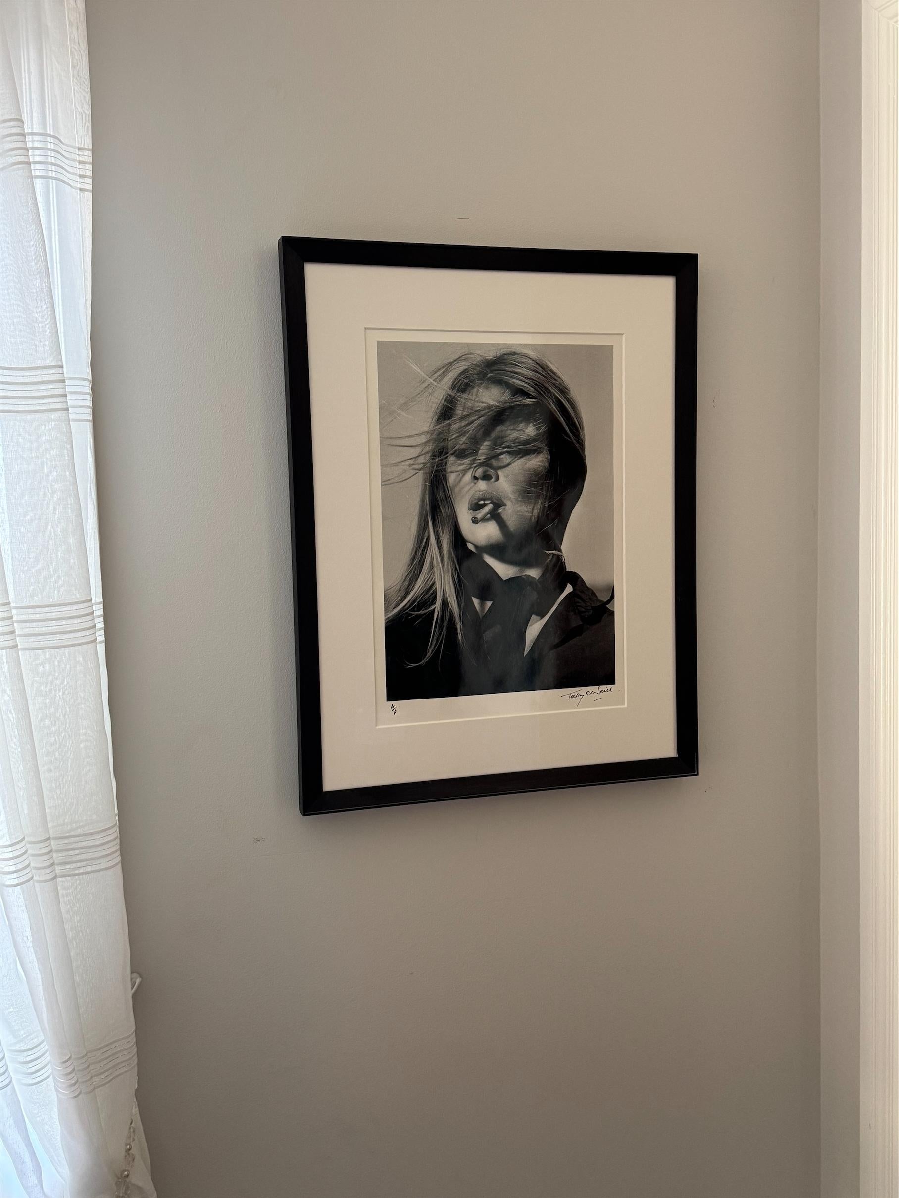 Terry O’Neill, Brigitte Bardot, Spain 1971 - Signed Artist’s Proof - Gray Portrait Photograph by Terry O'Neill