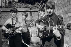 The Beatles im hinteren Garten der Abbey Road Studios 