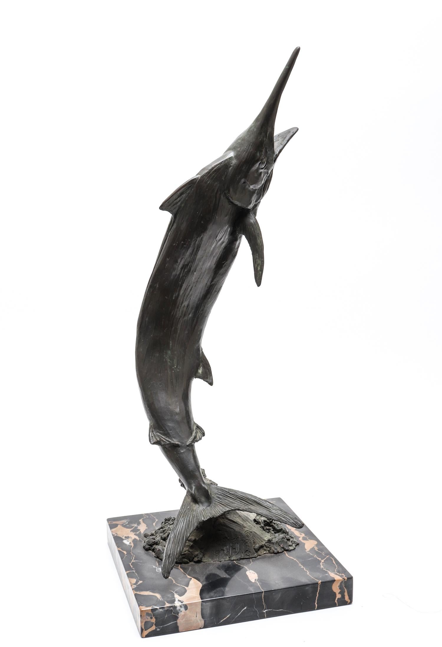 bronze marlin sculpture