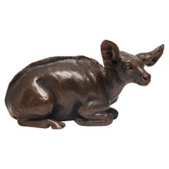 Vintage Terry Owen Mathews 'Recumbent Antelope' Cast Bronze Sculpture