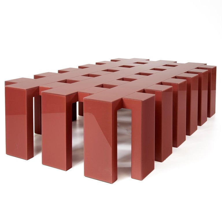 Terry Red Glass Coffee Table by Giannella Ventura For Sale at 1stDibs ...