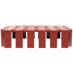 Terry Red Glass Coffee Table by Giannella Ventura
