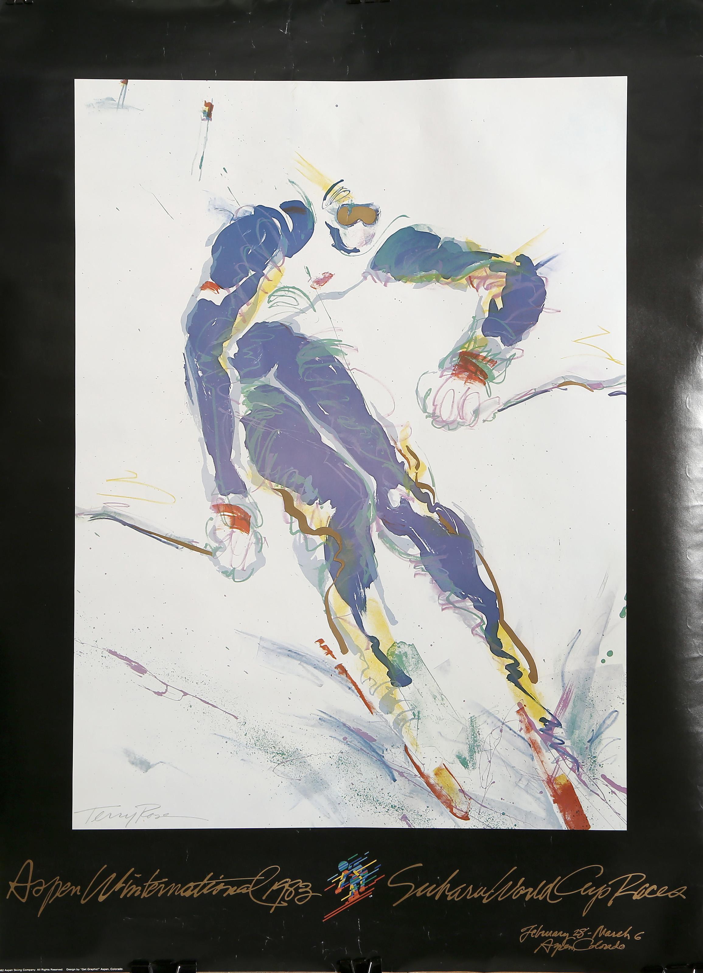 Terry Rose, American (1939 - ) - Aspen Winter National, Year:  1983, Medium:  Poster, Size:  30 x 22 in. (76.2 x 55.88 cm)