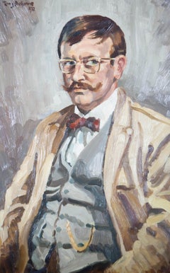 Terry Shelbourne (1930-2020) - 1972 Huile, portrait du frère de l'artiste