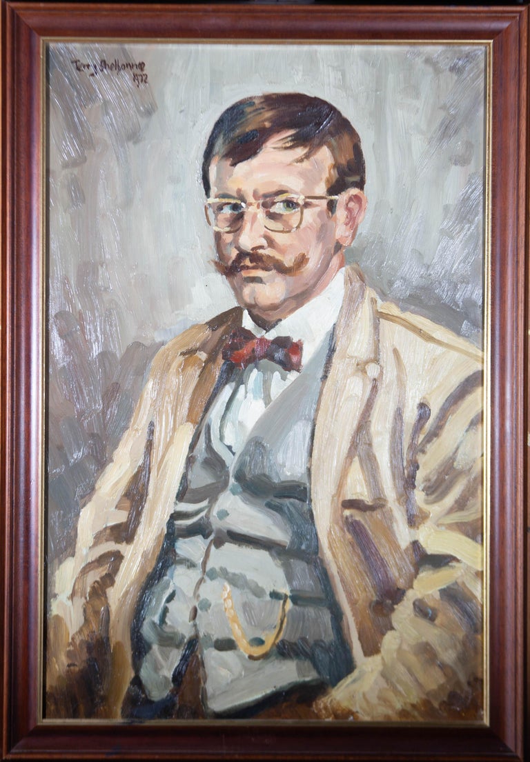 Terry Shelbourne - Terry Shelbourne (1930-2020) - 1972 Oil, Portrait of The  Artist's Brother For Sale at 1stDibs