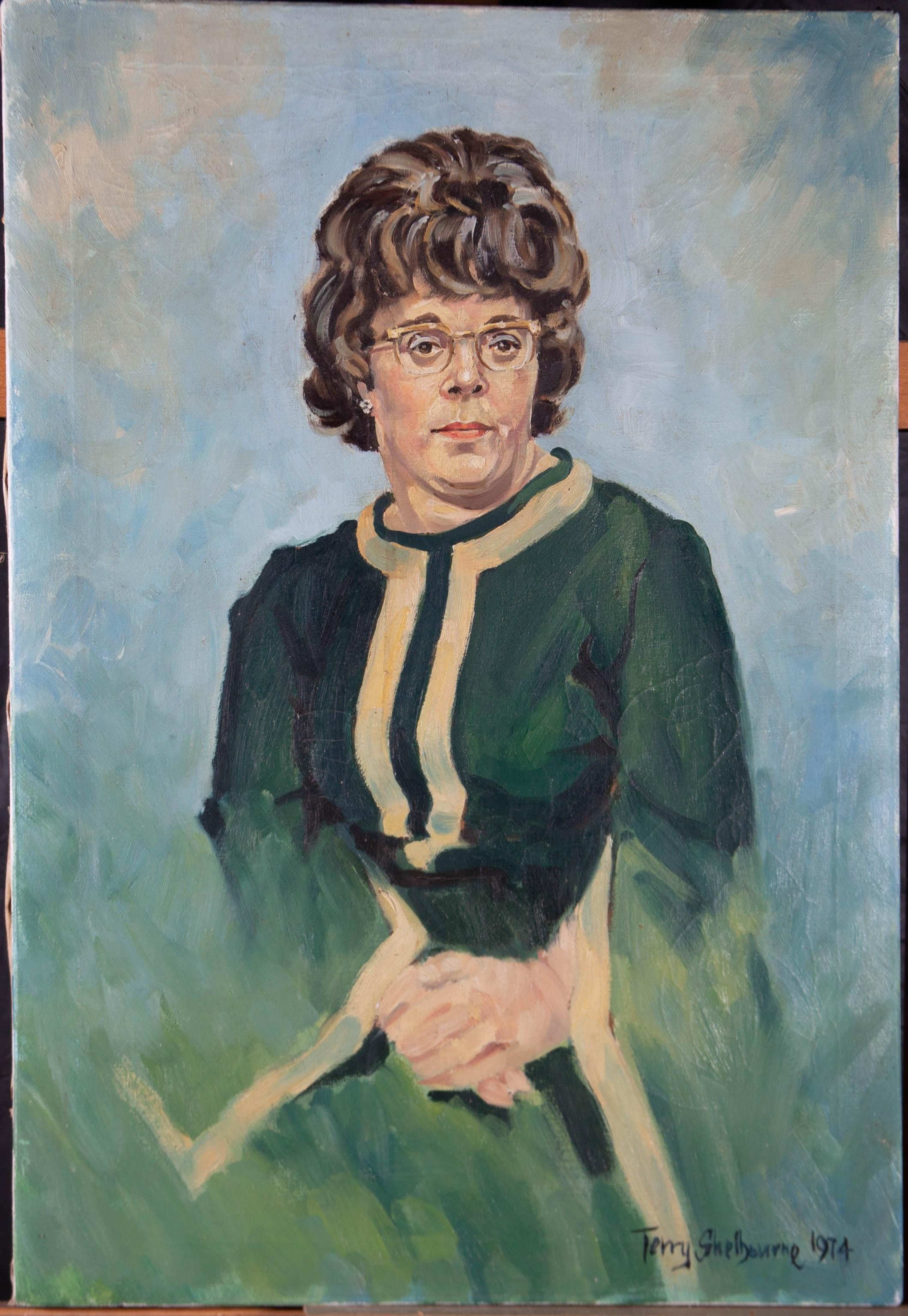 A characterful portrait of the artist's sister-in-law, Marion. The artist has signed and dated to the lower right and inscribed with a heartfelt message to his sister-in-law at the reverse. There is also a gallery label at the reverse. On canvas.
