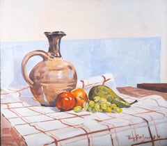 Terry Shelbourne (1930-2020) - 1994 Oil, Still Life with Jug & Fruit