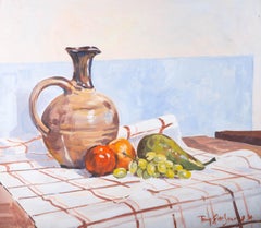 Vintage Terry Shelbourne (1930-2020) - 1994 Oil, Still Life with Jug & Fruit