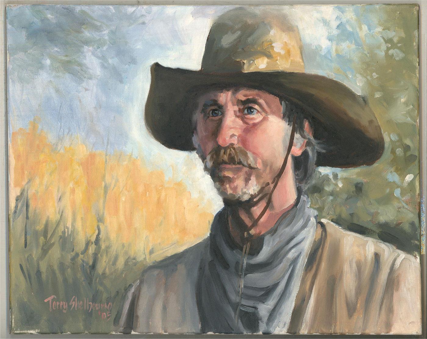 cowboy portrait painting