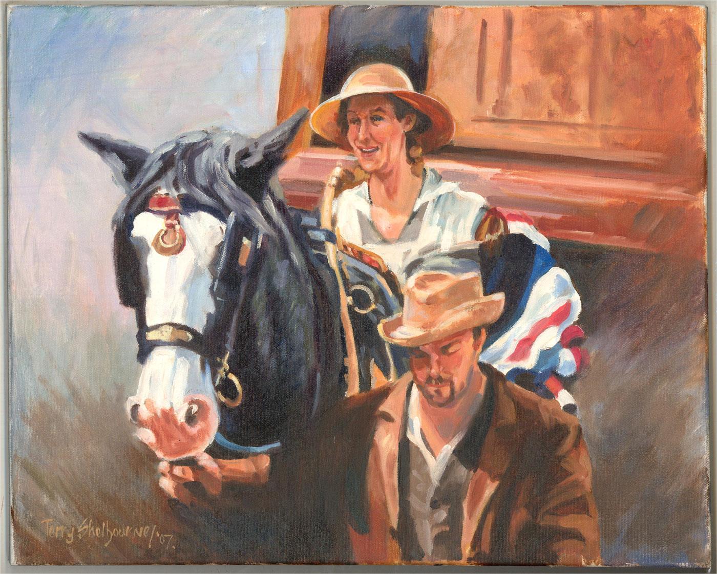 Terry Shelbourne (1930-2020) - 2007 Oil, Horse Riding 1