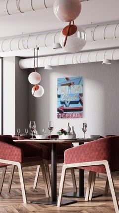 "36-36 Club", dipinto originale americano in stile realista, olio su tela, fotorealistico