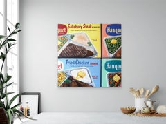 Banquet for Four (TV Dinner), American realist original painting