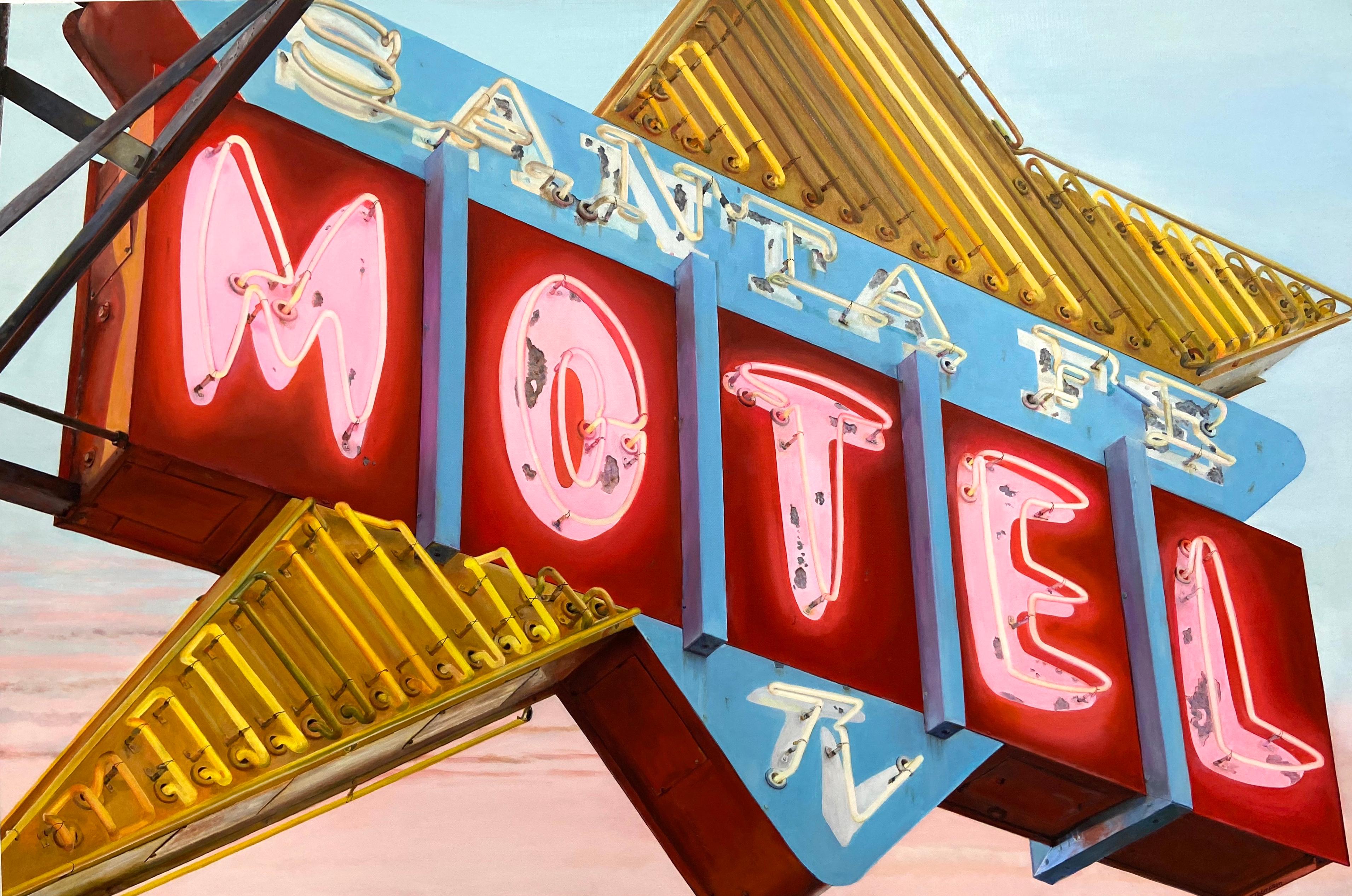 Santa Fe Motel - Painting by Terry Thompson